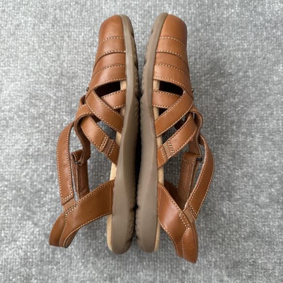 Clarks Collection Sandals Womens Size 6.5 Brown Fisherman Comfort Strappy Shoes - Picture 10 of 14